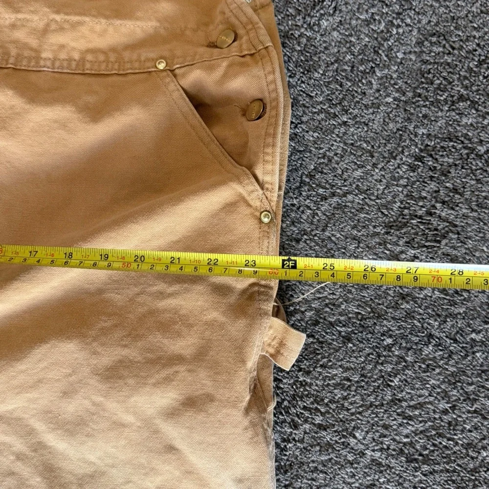 Vintage 1990 USA Carhartt Men Duck Bib Double Logger R01 Brown 44x30 Distressed
